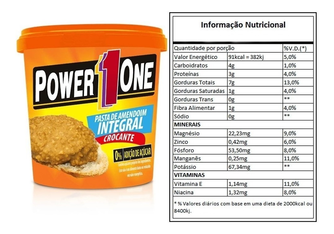 PASTA DE AMENDOIM INTEGRAL 1KG POWER ONE Nutrisport