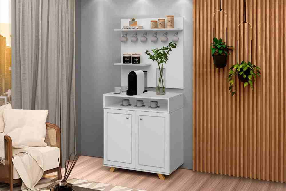 Cantinho do Cafe Star 2P Branco/Branco - Lidecor Móveis & Decoração