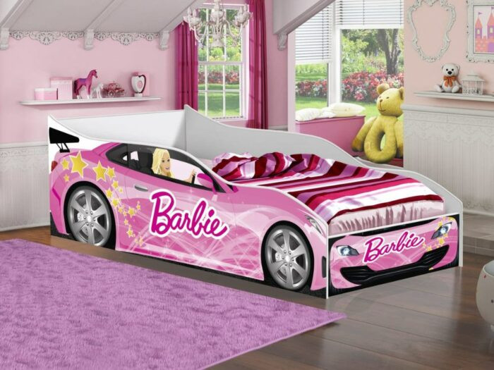 Cama Juvenil Formato de Carro – Barbie Lidecor Móveis Decoração