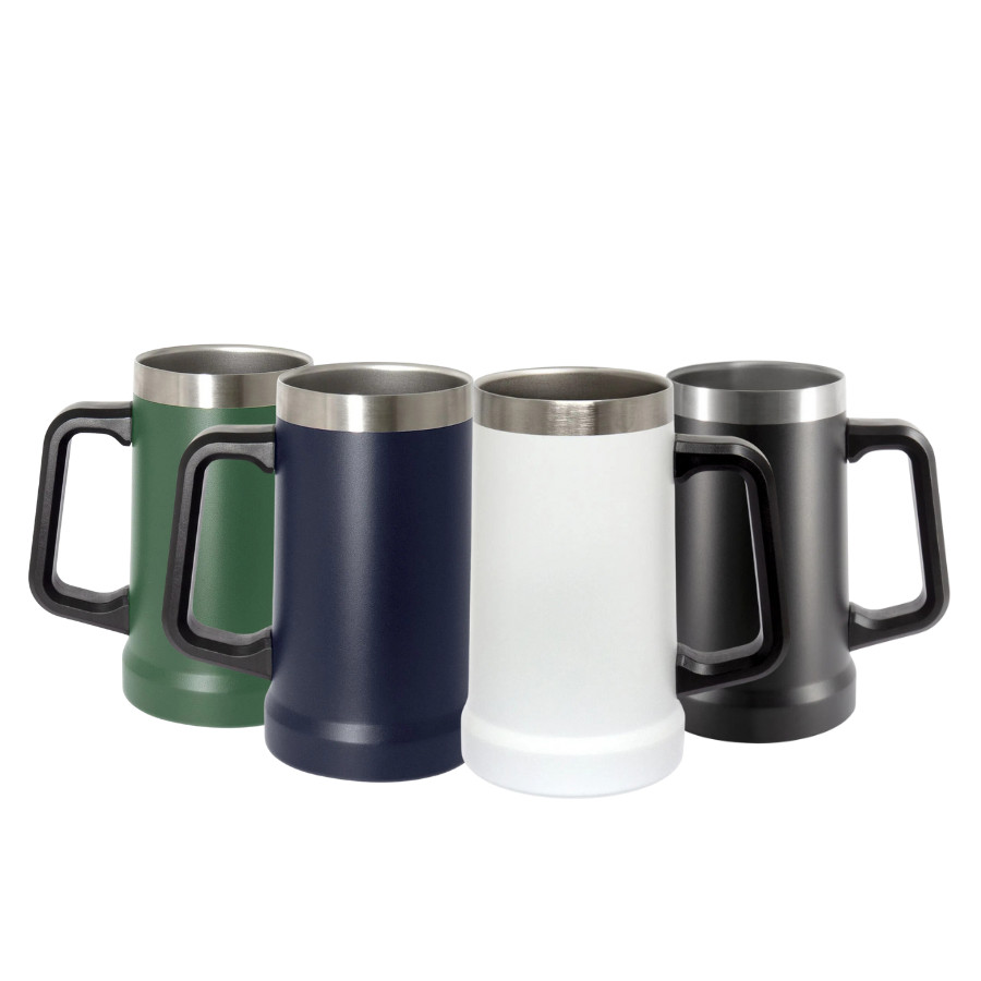 Caneca Cerveja Aço Inox 710 Ml AZUL MARINHO - Sublimáticos Mania