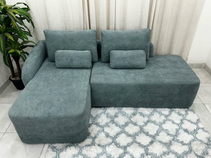 Sofá Orgânico Jade Com Cheise 2.40m – Boucle Verde - Lidecor