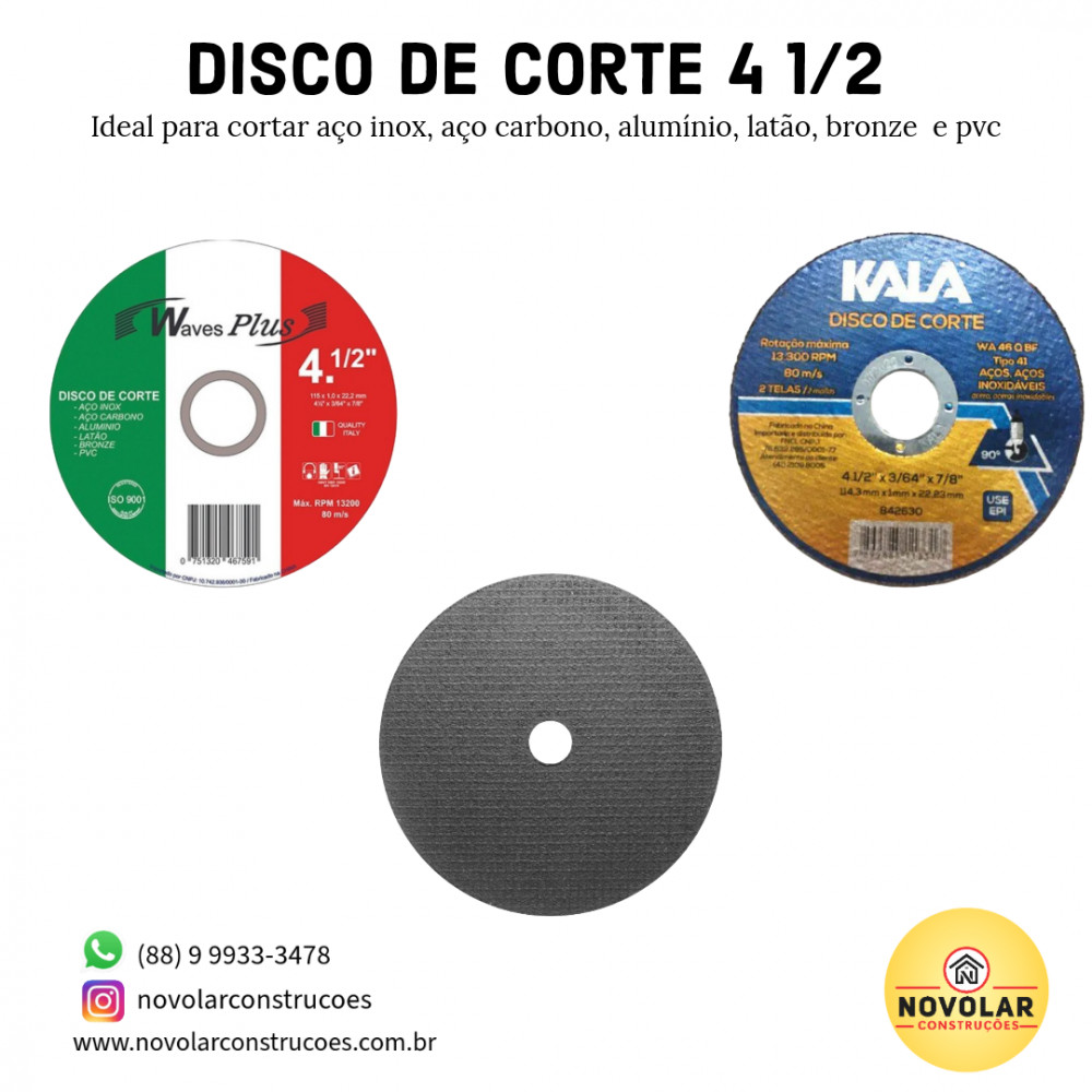 Disco de corte de aço 4 1/2