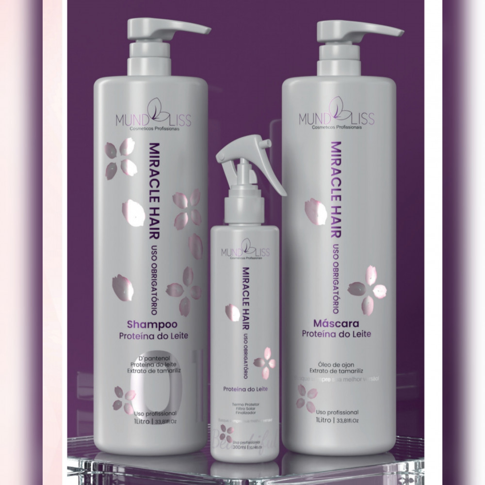 Kit Miracle Hair Proteína do Leite - Mund Liss - Natur Cosmétic