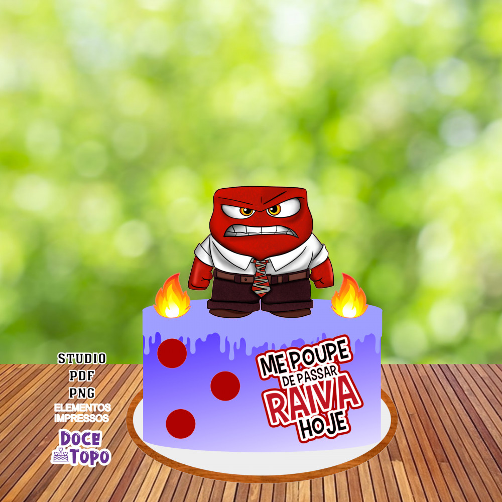Topo de Bolo Divertidamente Raiva 02 StudioPDFPNG - Doce Topo