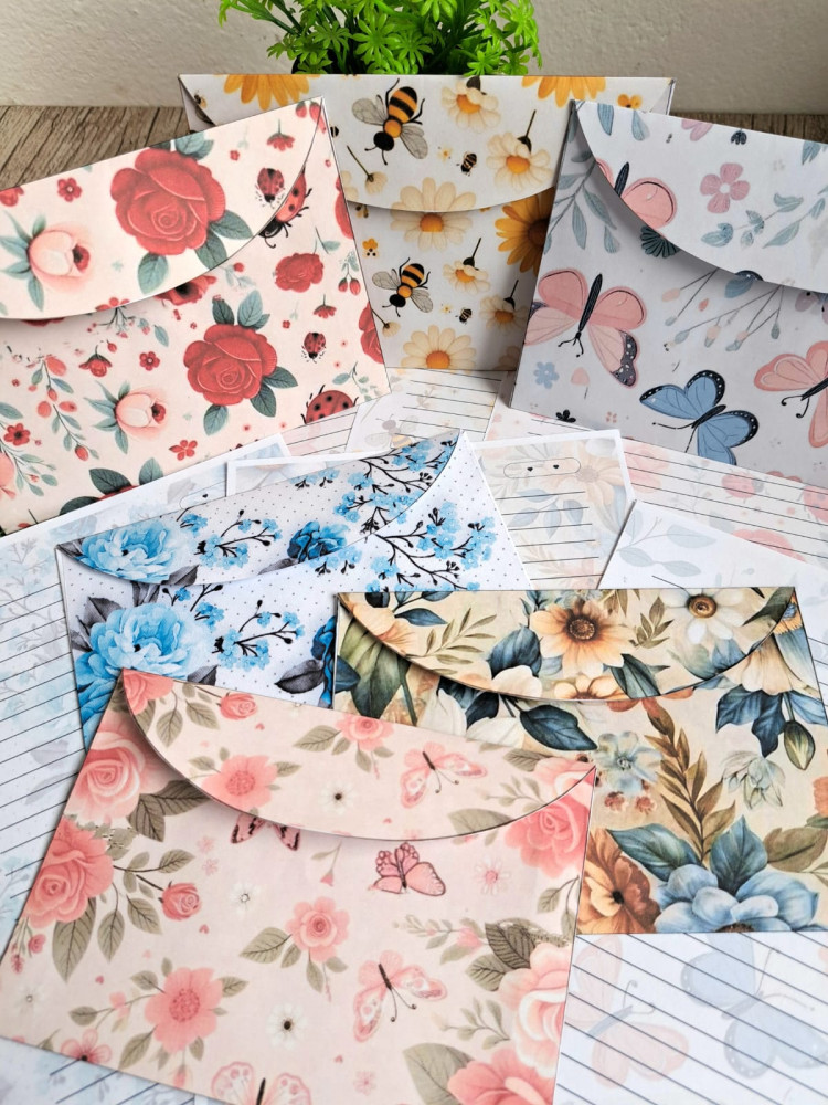 Kit Digital Envelope e Carta - Coleção Floral - ( Envelope Padrão ...