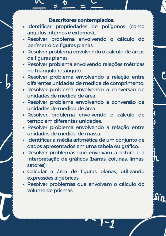 Descriptor Math Revisaço dos Descritores - Matemática (6º ao Ensino Médio ...