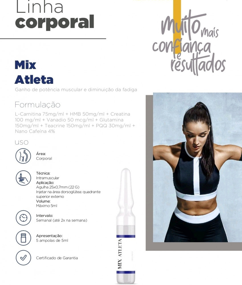 Injeção mix atleta aumento de massa magra alta performance SESSÃO AVULSA