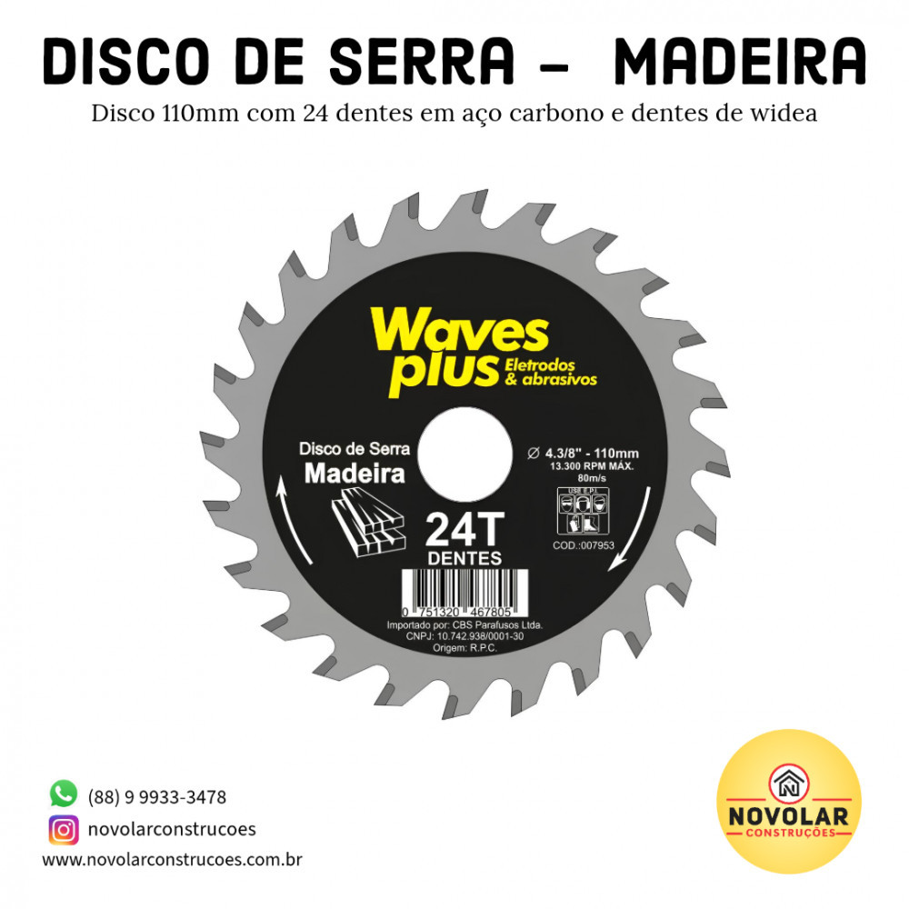 Disco de Serra - Madeira