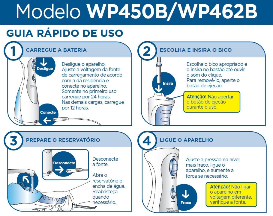 Irrigador Oral Waterpik escolha o seu WF02B portátil CASA