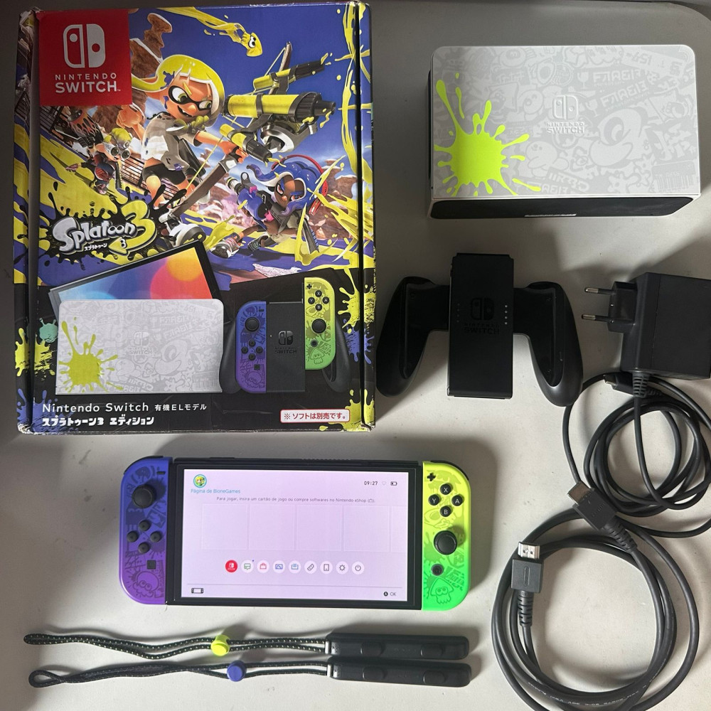 Nintendo Switch Oled Edição do Splatoon Usado - Bione Games