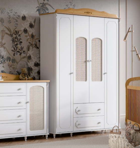 Roupeiro 4 portas Provence Palha Móveis Matic