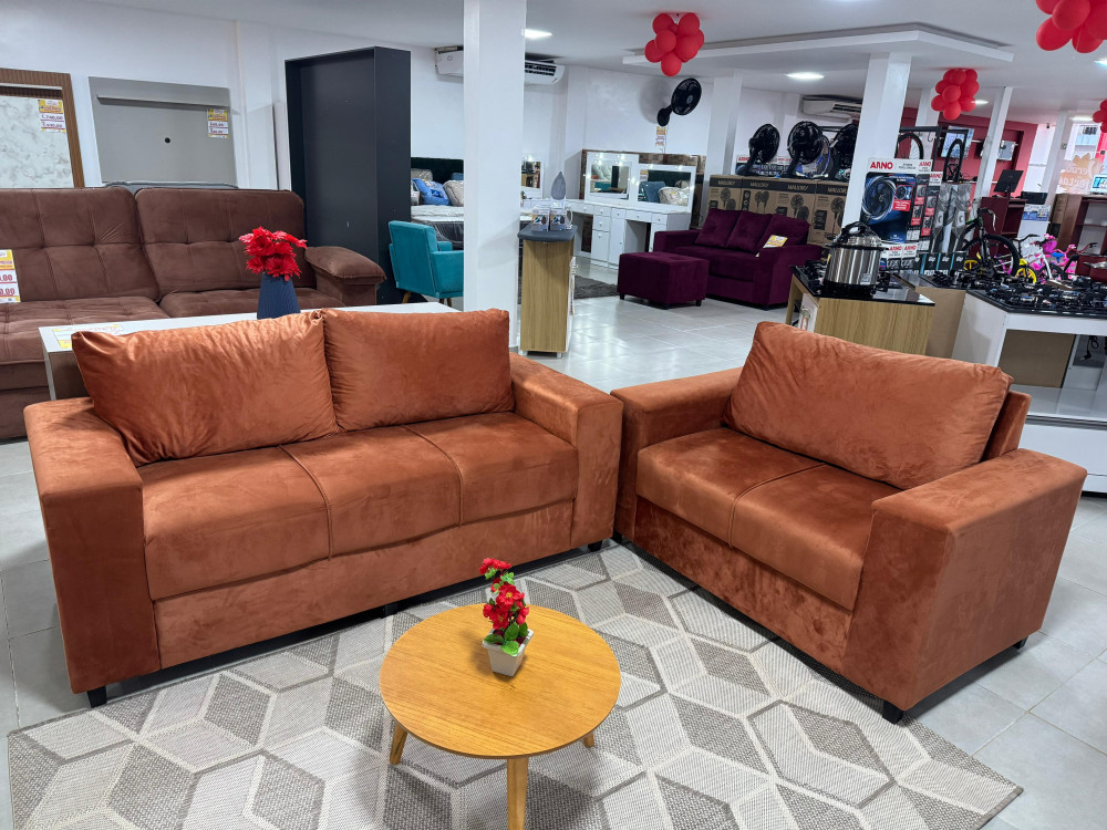 SOFA 3 E 2 LUGARES ROMANA ORTOFIRME - ROCHA MAGAZINE