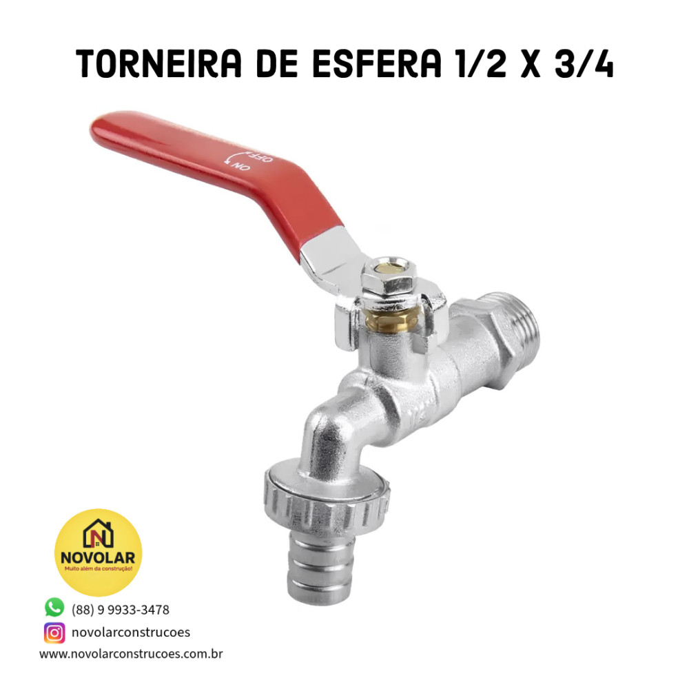 Torneira de Esfera 1/2 X 3/4