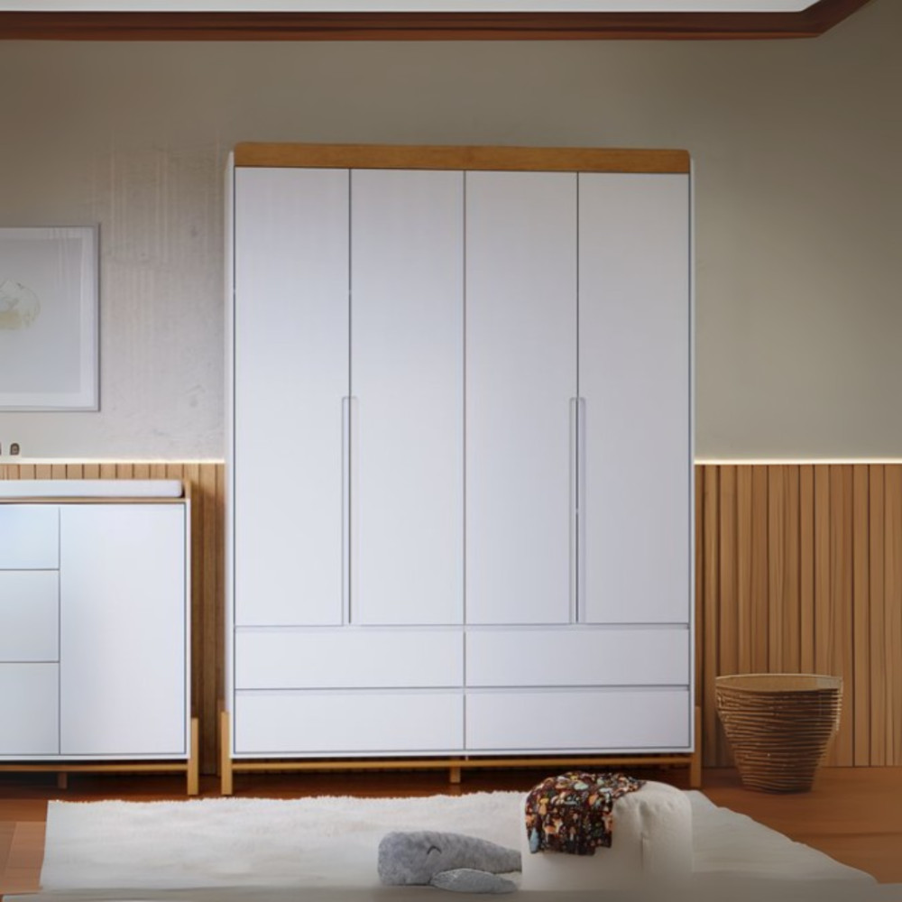 Roupeiro Tess Clean 4 portas Móveis Matic
