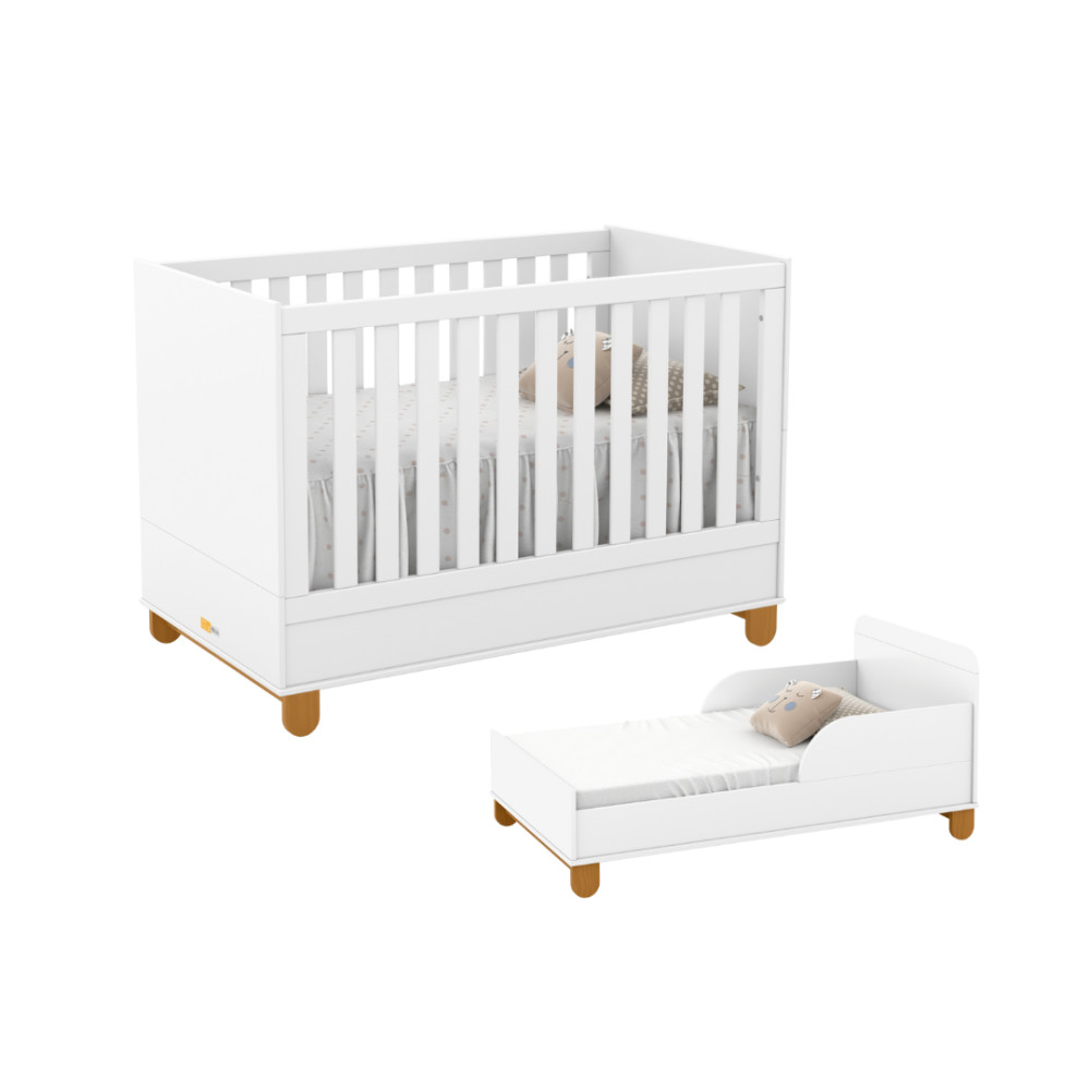 Berço Zupy Móveis Matic Branco Soft / EcoWood - Decora Baby Moveis