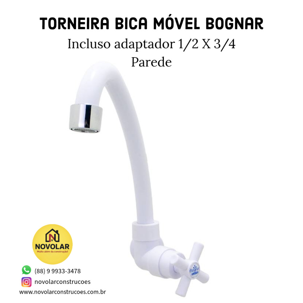 Torneira de Parede Pia ABS Branca