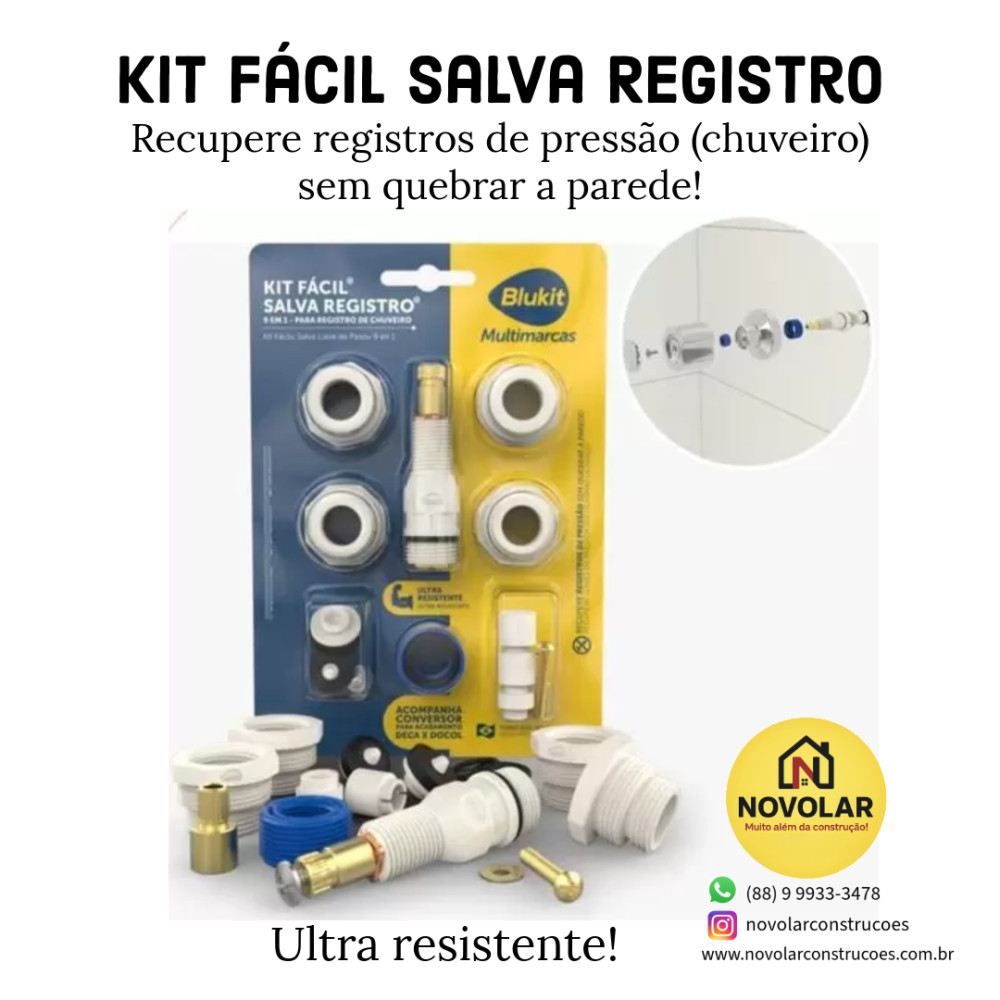 Kit Fácil Salva Registro 9 em 1 - Multimarcas - Novolar