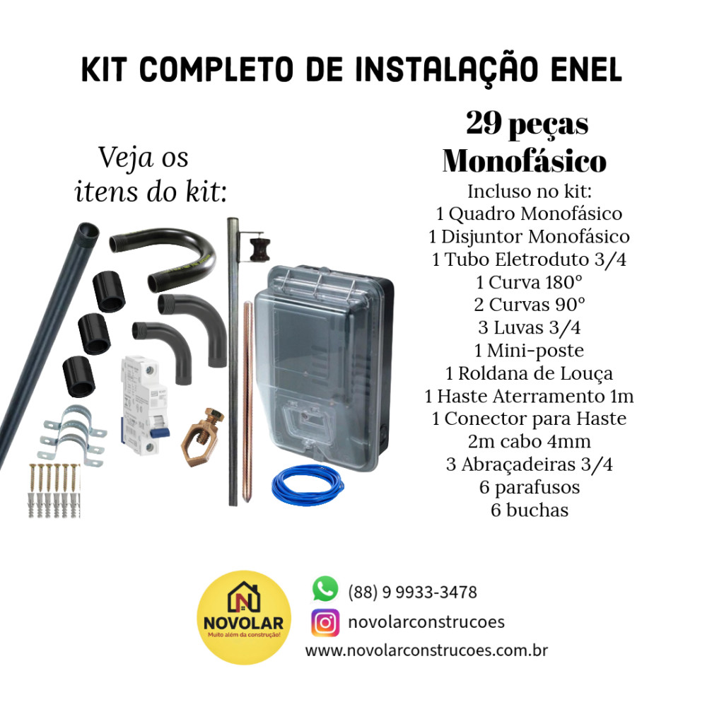 Kit completo para instalação da Enel