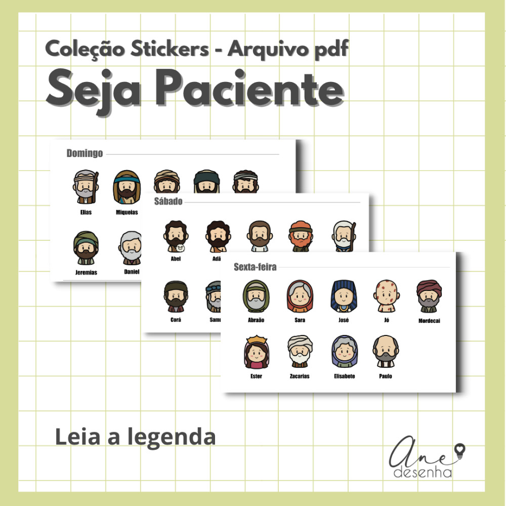 Coleção Stickers - Seja Paciente - Anedesenha Arquivos Digitais