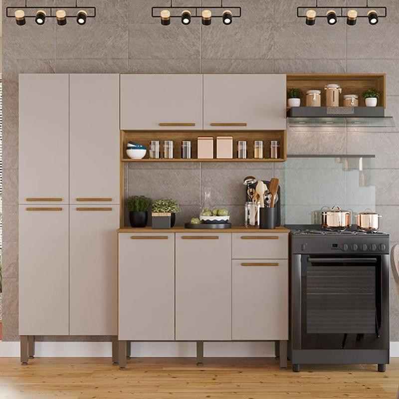 Cozinha Completa Madri 4 peças – Cinamomo/Off White - Italy Móveis ...