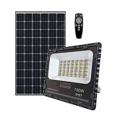 Refletor Led Solar Refletor LED SMD solar com controle 700w 3000K 70.000 lúmens IP67. - RT ...