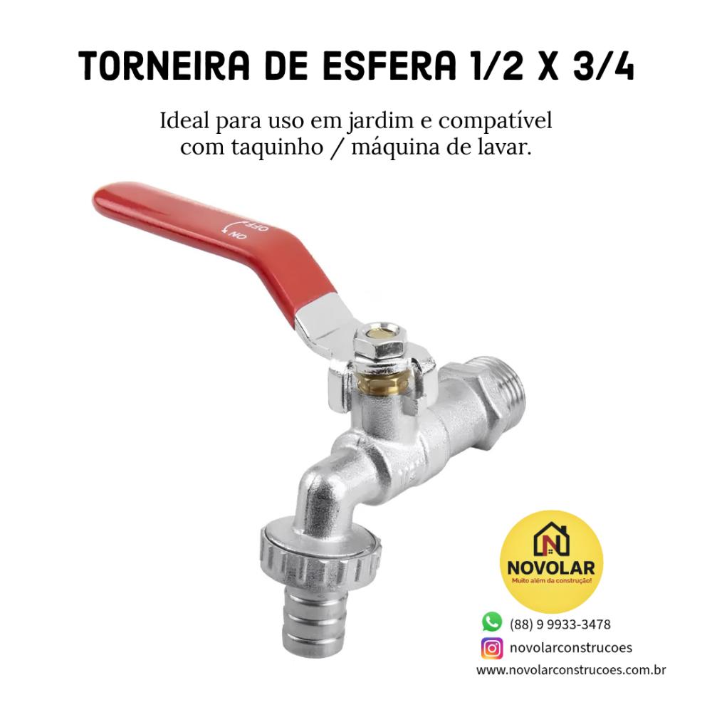 Torneira de Esfera 1/2 X 3/4