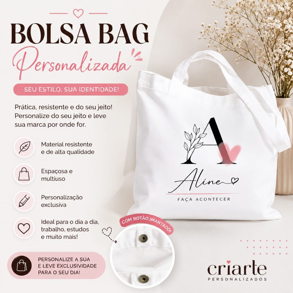 Destaque de Bolsa Bag Criarte Personalizados