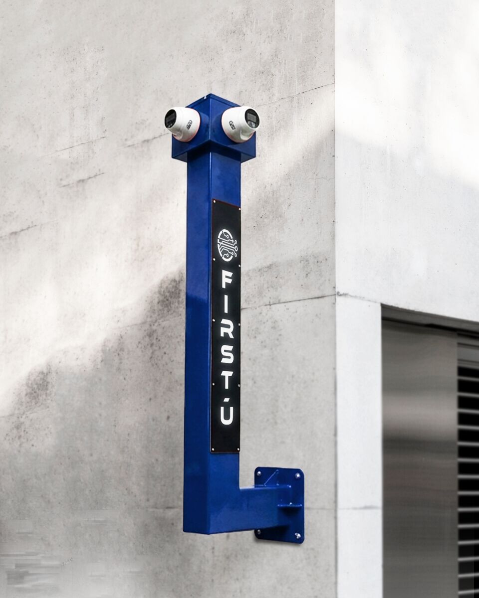 TORRE DE VIGILÂNCIA DE PAREDE - 3 ÂNGULOS P/ CÂMERA + LED + GIROFLEX (OPCIONAL)