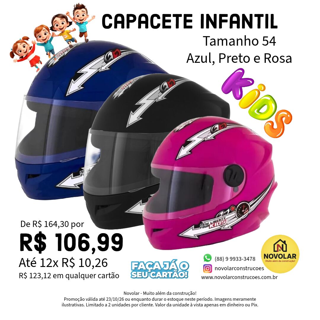 Capacete Infantil - Tamanho 54